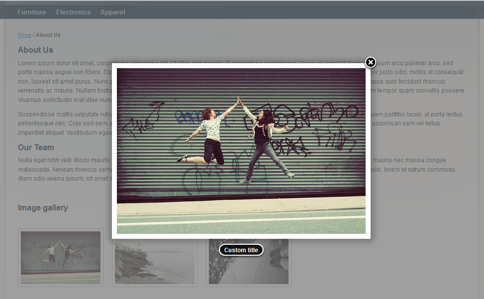 Magento jQuery Lightboxes Extension for Cms pages / static blocks