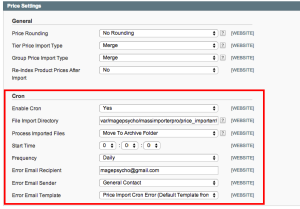 Price Importer: Cron Settings