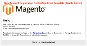 New Account Registration Notification Email Template (Sent to Admin)