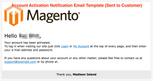Account Activation Notification Email Template (Sent to Customer)
