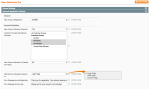 Customer Account Activation - General Settings