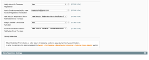 Customer Account Activation - Notification Settings